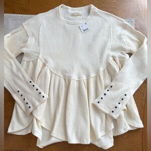 nwt free people thermal waffle knit babydoll size XS